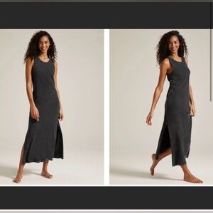 BEYOND YOGA- Effortless Tank Midi Dress in Washed Black Small